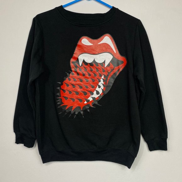 the Rolling Stones Sweaters - Rolling Stones Spiked Tongue Classic Crewneck Sweater Womens Size Medium
